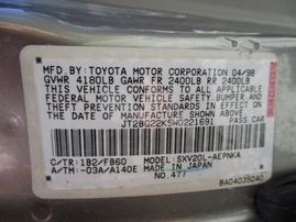 1998 TOYOTA CAMRY LE SILVER 2.2L AT 4 DR Z15967